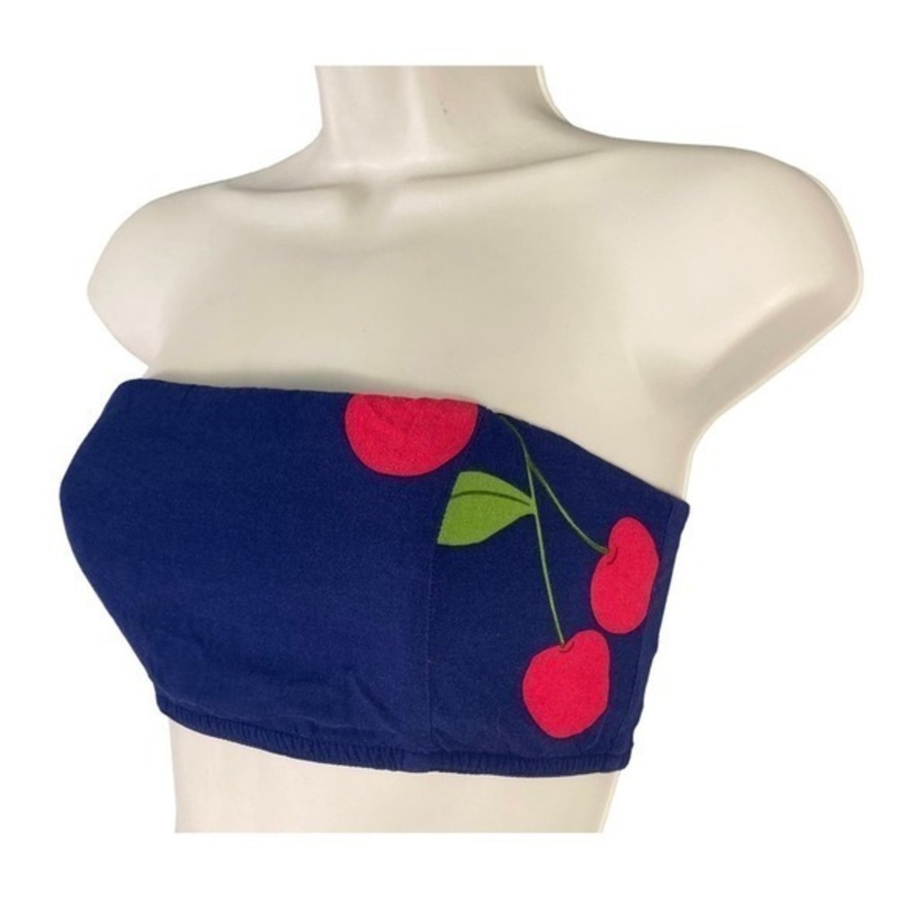 Forever 21 Women's S Cherry Print Tube Top Casual Fashion Trendy Summer Wear